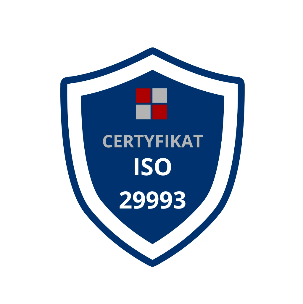 Certyfikat ISO 29993 Certyfikat ISO 29993
